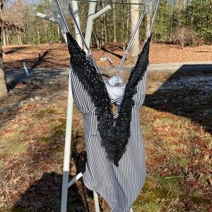 Cupshe Black and White Striped Swimsuit